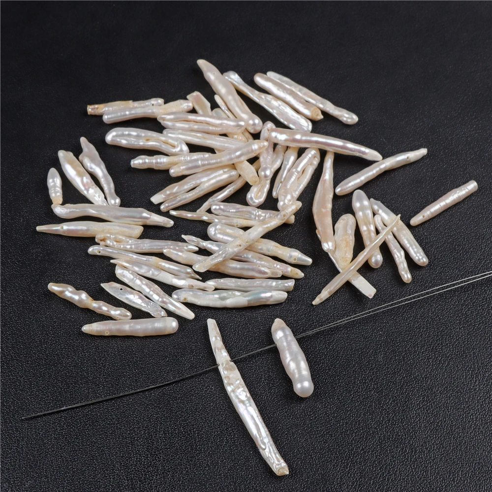 Freshwater Pearl Charms Long Stock Shape Square Round Natural Baroque Pearl Pendant For Jewelry Making DIY Necklace Bracelet