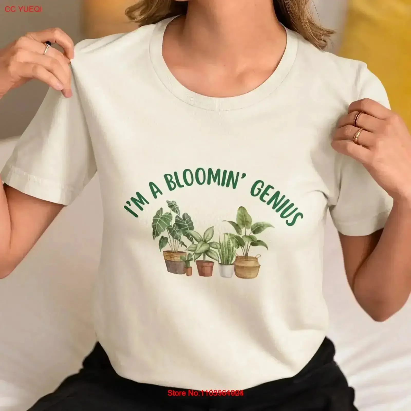 أنا قميص بلومين عبقري مضحك بلانت تي عاشق هدية عشاق الهدايا حديقة للنساء البستنة البستاني تيز خمر غسلها