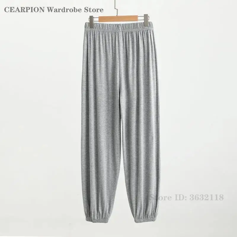 Modal Men's Sleep Bottoms Summer Thin Sleeping Trouser Homewear Pants Loose Casual Lantern Trousers Sleepwear Loungewear 2XL-6XL
