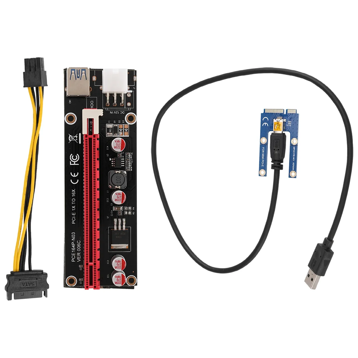 Mini PCIe à PCI Express 16X Riser pour ordinateur portable, carte de forage externe, BTC Miner, MPCIe à PCI-E Slot Mining Card