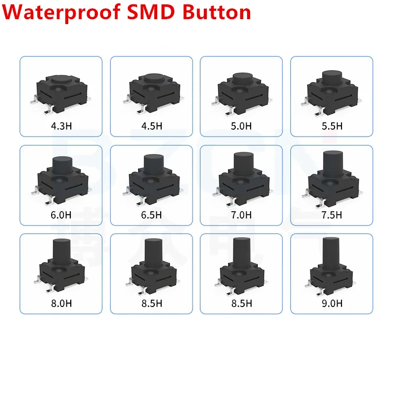 

20Pcs SMD 6*6*4.3MM 6X6X4.3/4.5/5.0/5.5/6.0/6.5/7.0/8.0/8.5/10/11 MM Tactile Tact Push Button Micro Waterproof Switch Momentary