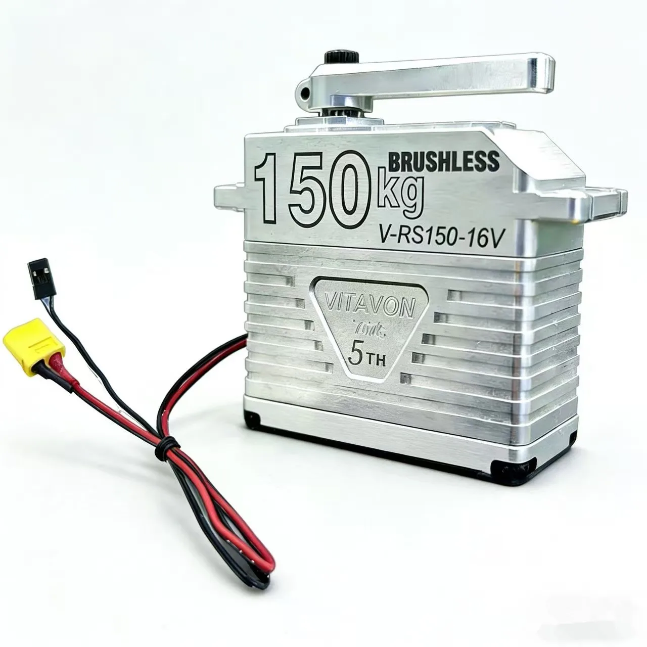 Servomoteur numérique sans balais Vitavon 7075 Alu 150kg 15T 180 ° Servomoteur robotique à couple élevé 7.4V-16.8V pour voiture RC 1/5 1/6