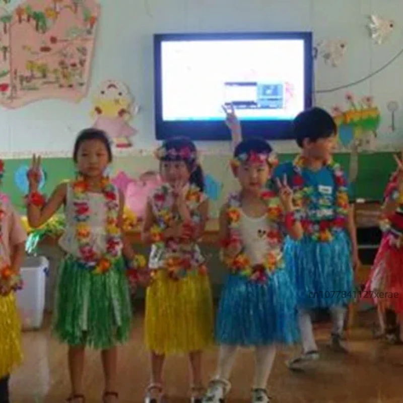 잔디 치마 댄스 공연 의상 하와이 잔디 치마 길이 40cm 어린이 성인 잔디 치마 그룹 댄스 공연 의상