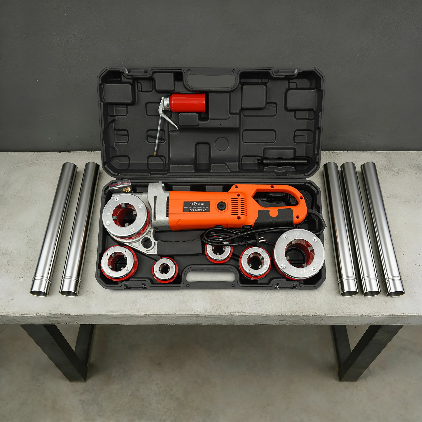 2300W Pipe Threading Machine 230V/110V Electric with 6 Dies 1/2 to 2 Inch Industrial Pipe Threader Kit for Galvanized Steel Pipe