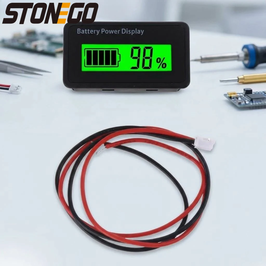 

12V 24V 48V Digital Battery Capacity Monitor Universal LCD Voltmeter for Car Motorcycle Lithium Lead-acid Battery Gauge