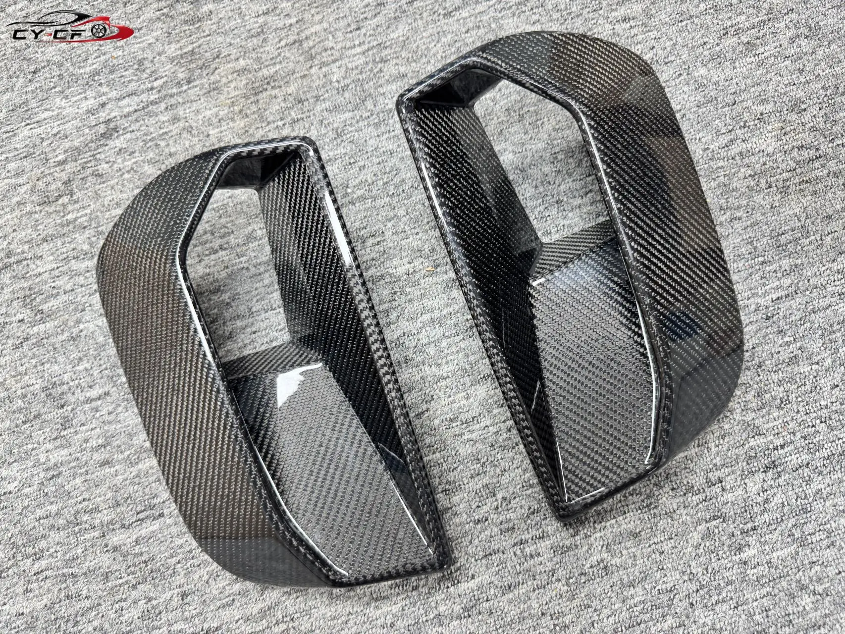 S650 Dry Carbon Fiber Front Bumper Air Vent Trim Mesh Covers Car Body Kits for Mustang S650 GT Coupe 2024+