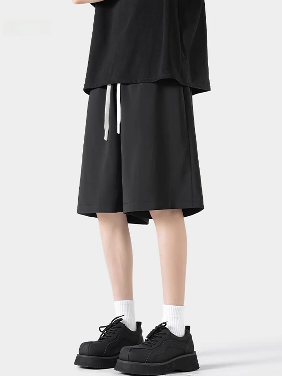 

Мужские брюки из ледяного шелка: легкие, быстросохнущие, прямого кроя, длиной 3/4, повседневные, летние, с охлаждающим эффектом, свободного кроя