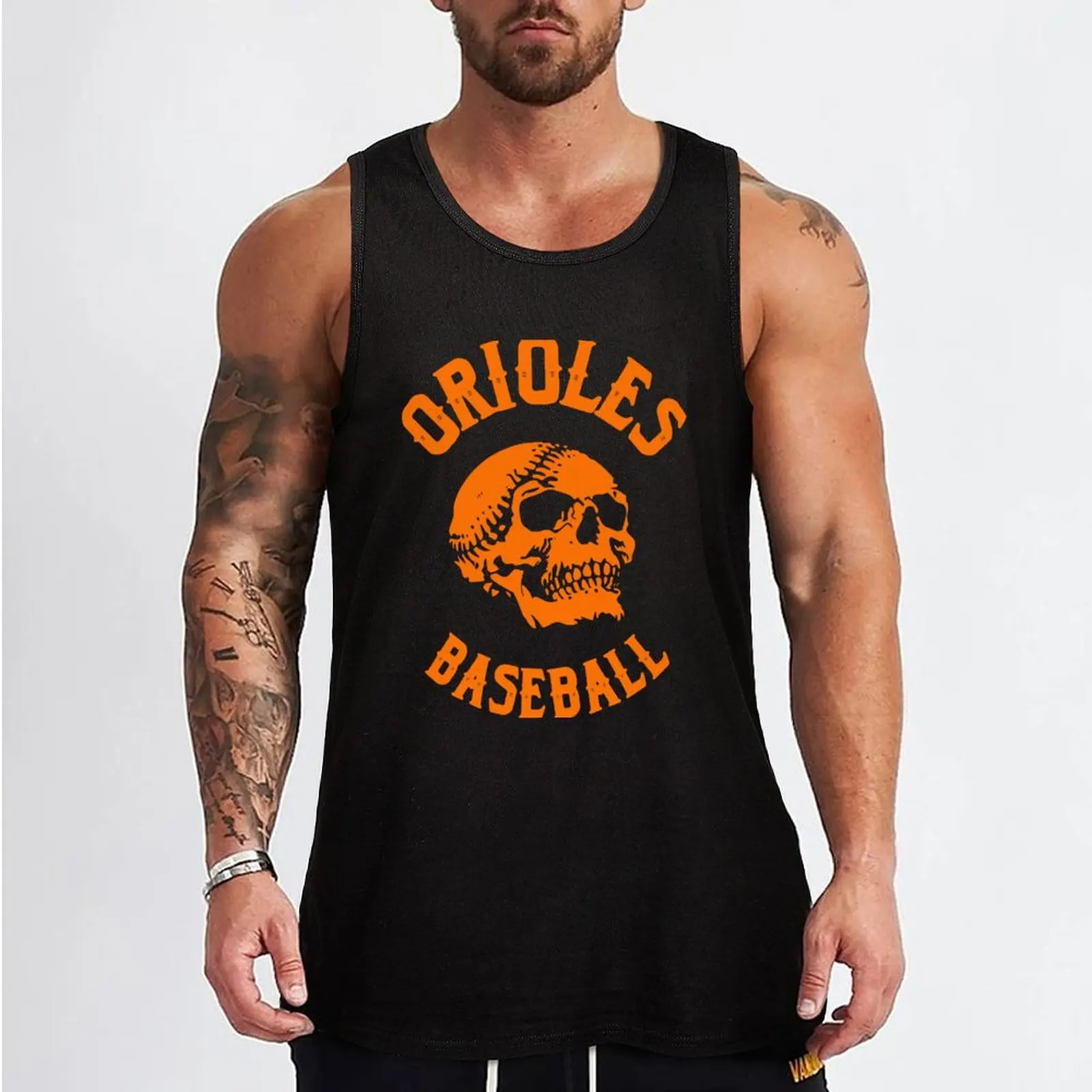 Orioles Skull Tank Top T-shirt men bodybuilding men