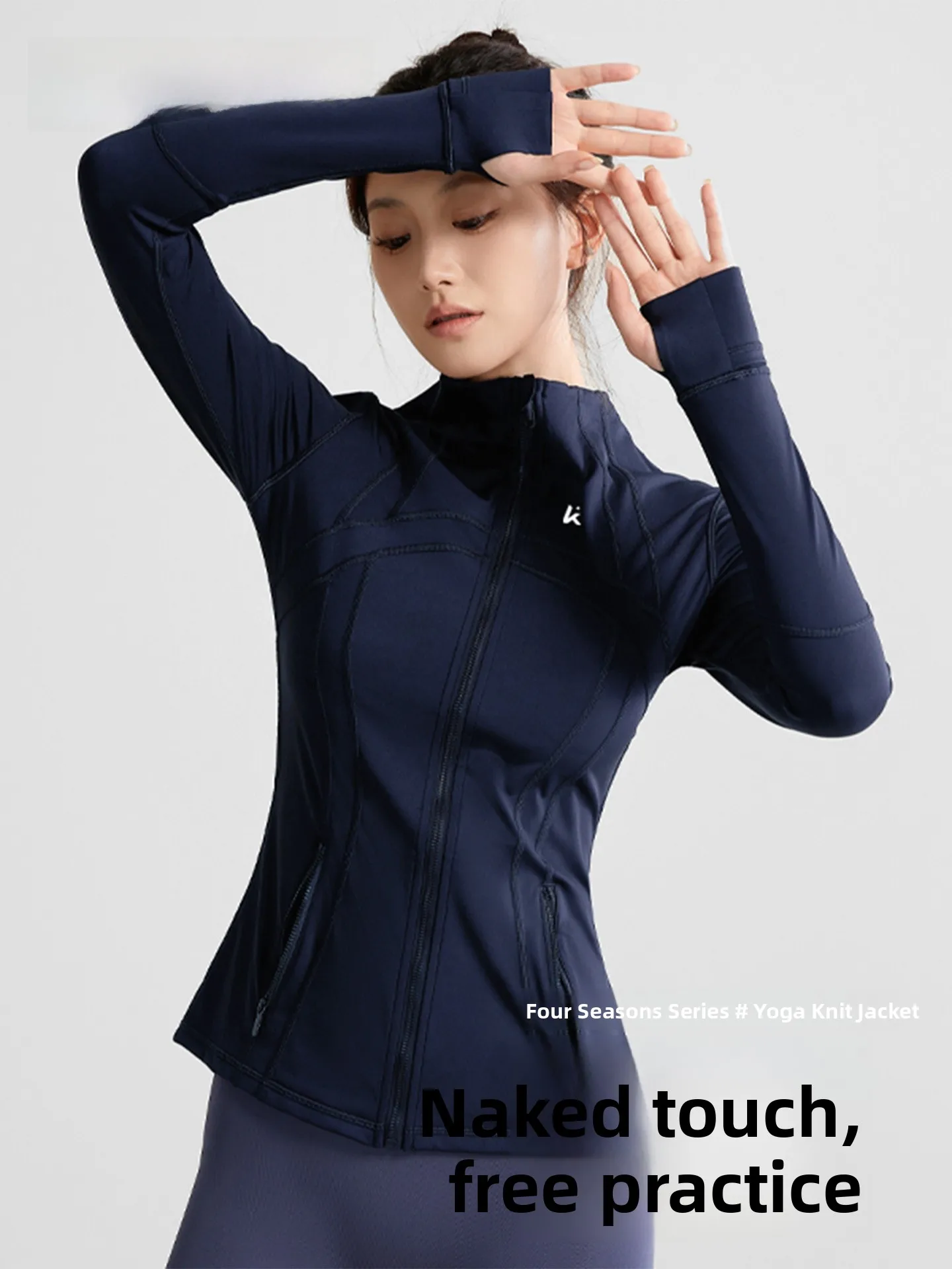   ชุดออกกำลังกายโยคะสำหรับผู้หญิง ชุดฝึกพิลาทิส สไตล์อเมริกัน ทรงเข้ารูป เสื้อแขนยาว แฟชั่นสำหรับกิจกรรมกลางแจ้งและการเดินทาง