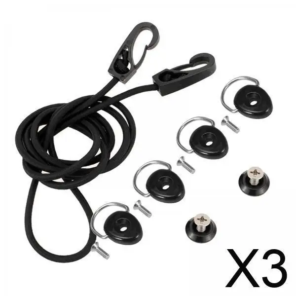 

Waterproof Nylon Bungee Carabiner D Ring Kit Kayak Hardware Accessory for Boating and Kayaking