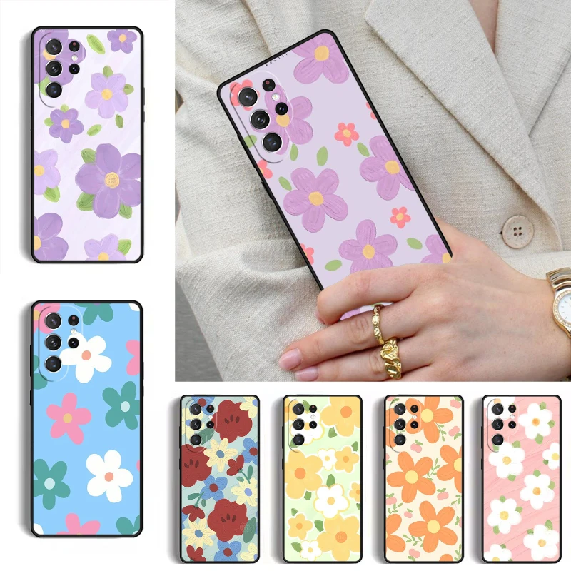 Cherry Peach Flowers Phone Case for Samsung Galaxy S26 S25 Ultra S24 S23 S22 S21 Plus Note 10 Bumper Cover
