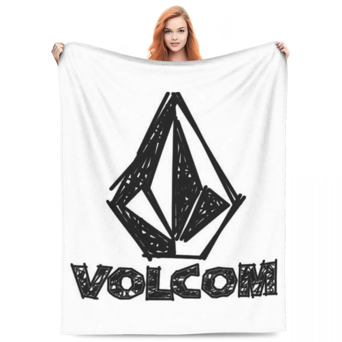 V-Volcom Logo Blankets Flannel Sofa Throw Blanket Portable for Couch Bedding Travel Throws Bedspread Quilt