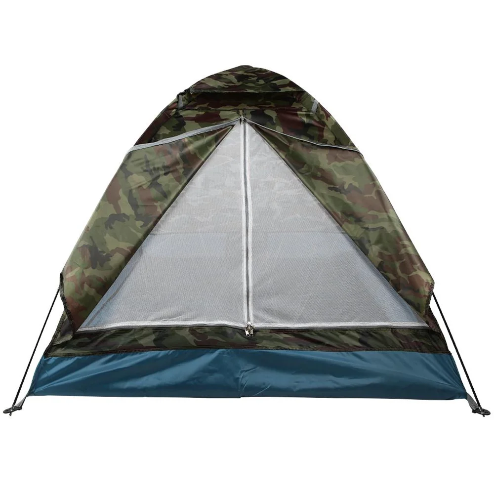 Outdoor Double Tent Ultralight Portable Camouflage Camping Tent for 2 People High Stability Travel Tent for Beach Grassland