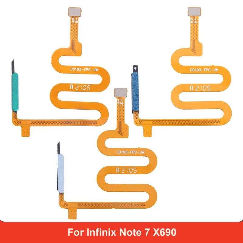 For Infinix Note 7 X690 Fingerprint Sensor Home Button Flex Cable Replacement Parts