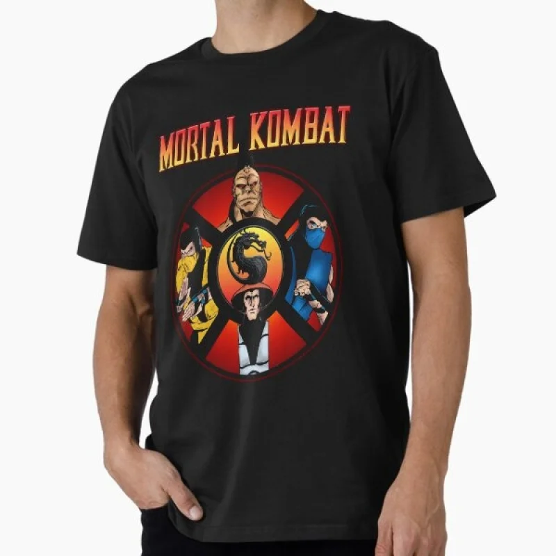 

0405 Vintage 90's Mortal Kombat Gift tee for gamer 100% cotton printed Men's Short Sleeve Graphic T-Shirt All size tops S-6XL