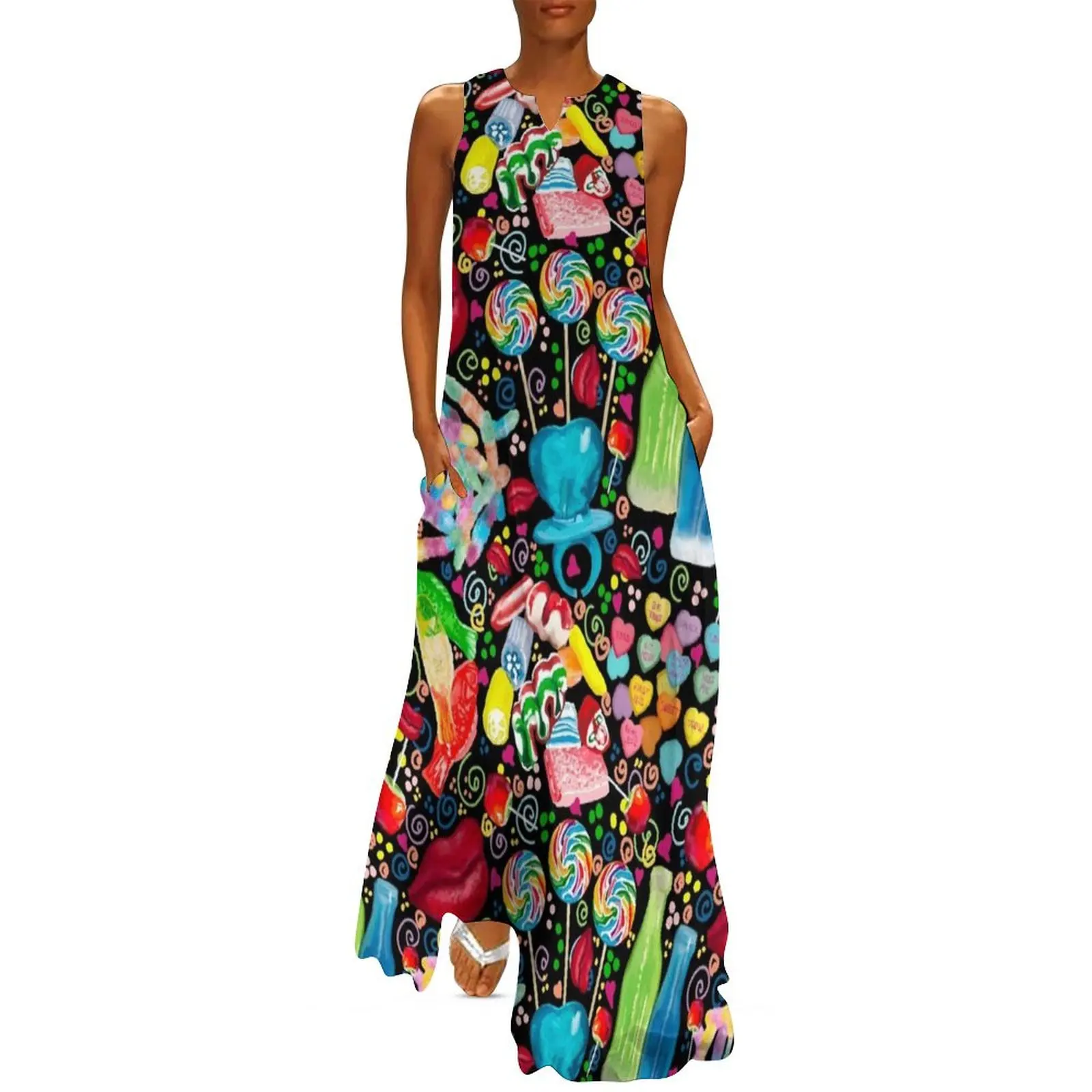 

(Black) Candy, candy, candy Long Dress sexy short dresses daring dress summer