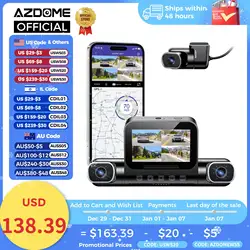 Azdome dash cam m660 2k + 3*1080p 4ch carro dvr gps 5g wifi embutido 128gb emmc controle de voz 24h monitor de estacionamento super visão noturna