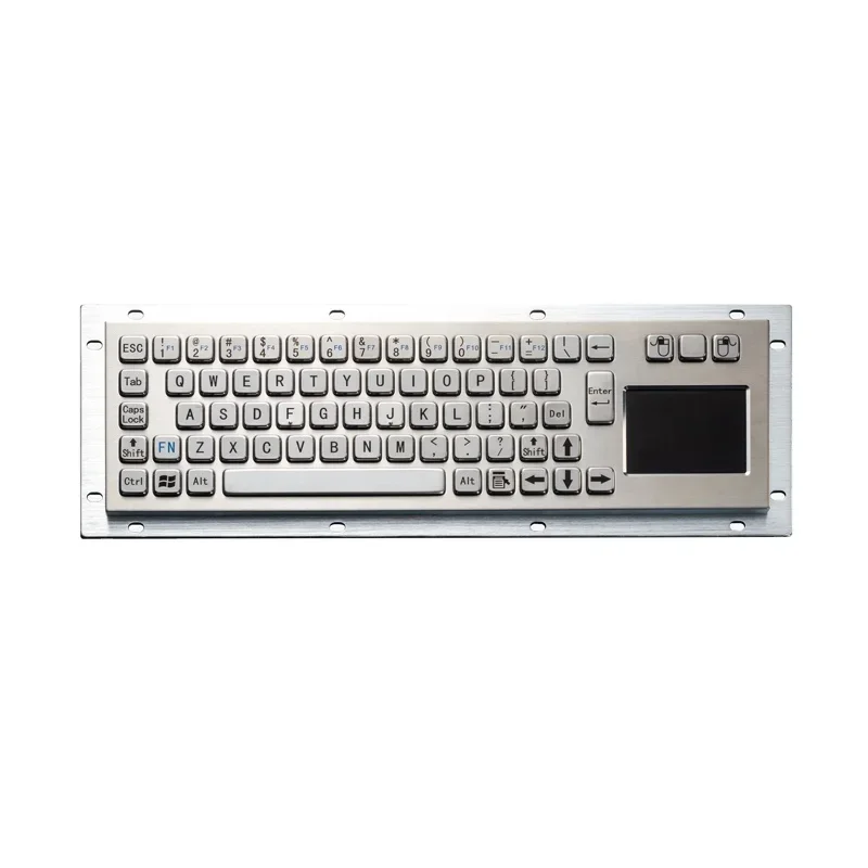 IP65 Waterproof Panel Mount Stainless Steel USB Industrial Metal Keyboard With Touchpad For Interactive