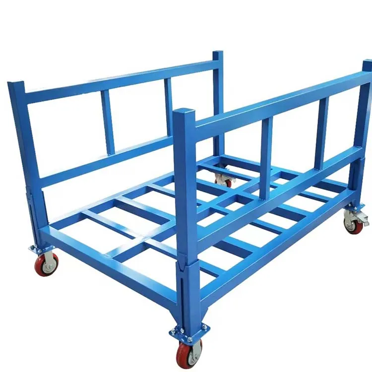 Folding Cart Industrial Trolley Fabric Rack  Loose Packing Car Metal Shelf Carts Wheelbarrows Fabric Four-wheeled Cart