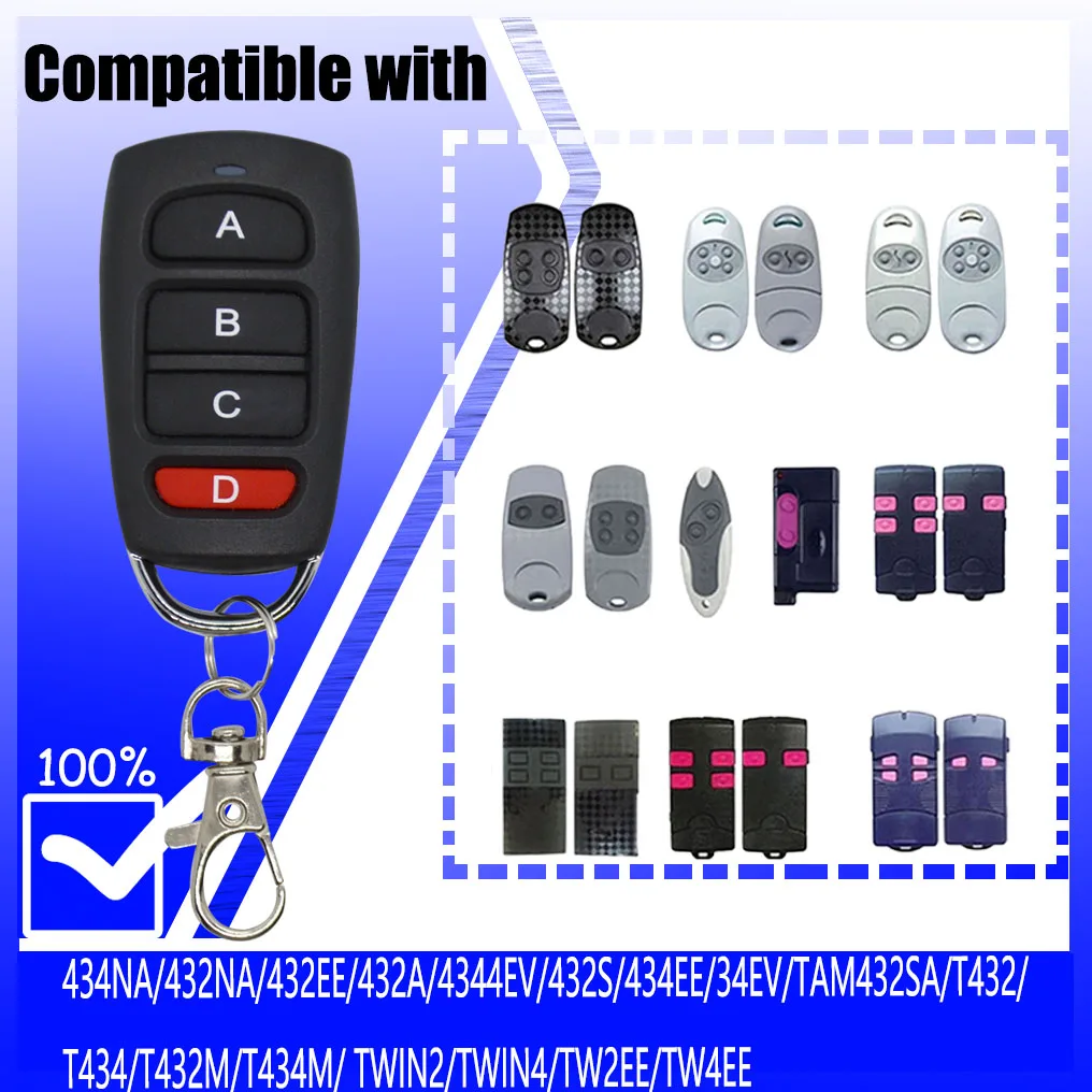 433,92 MHz Compatibile TOP 434NA/ 432NA/ 432EE/ 432A/ 434A/ 432EV/ 432S/ 434EE/434EV adatto per cancelli elettrici, telescopici