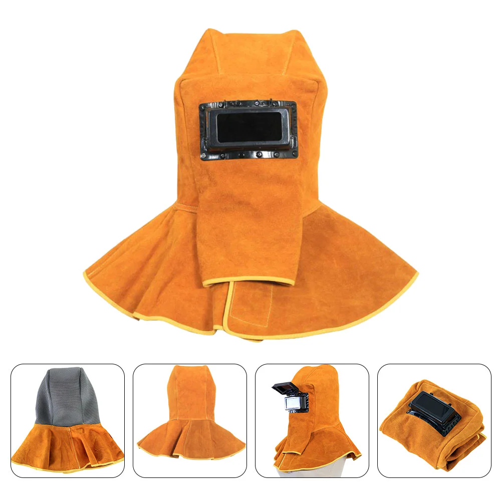 

Welding Mask Protective Protection Shawl Welder Cap Cowhide Hat Cover Protector