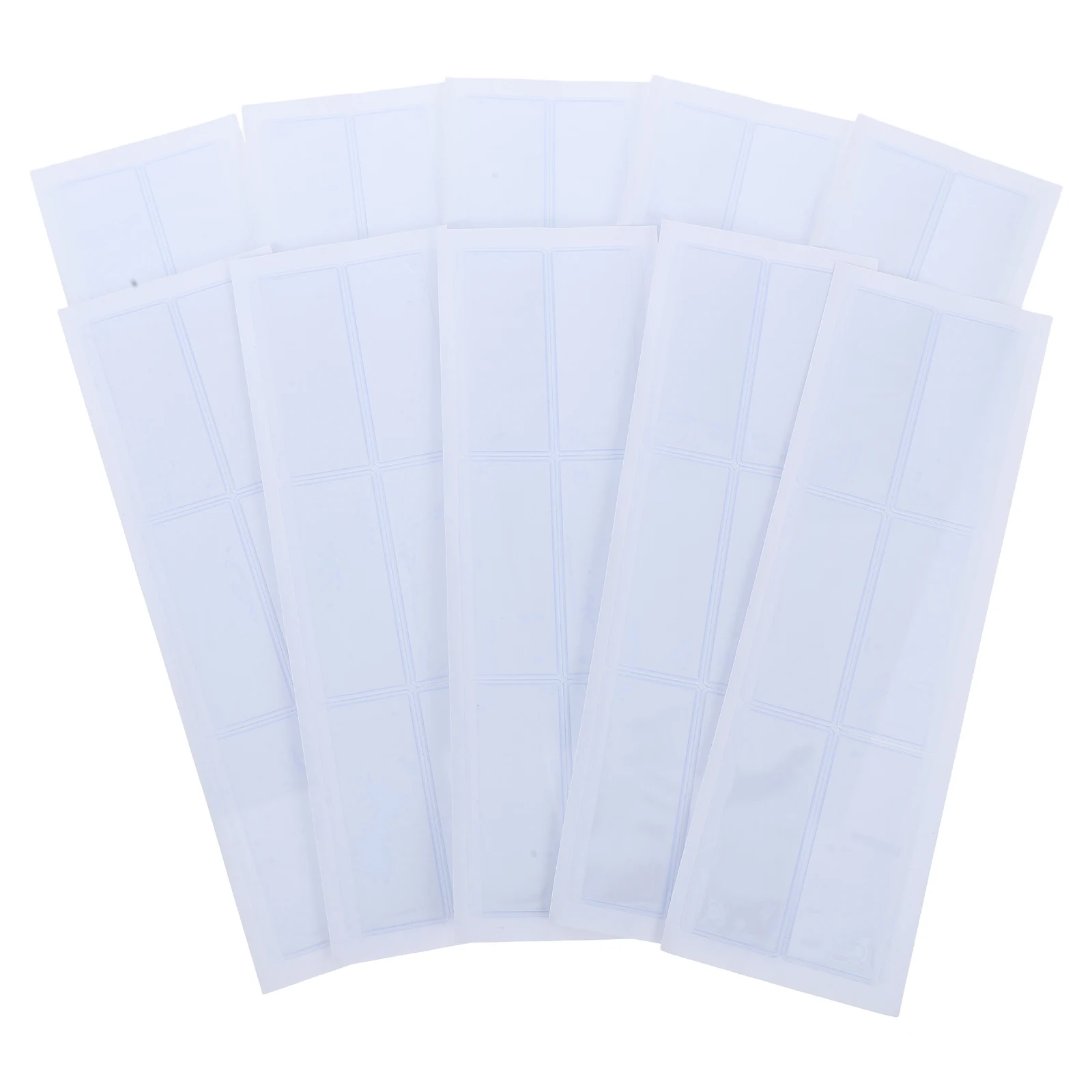 

50set Self Adhesive Index Pockets Clear Plastic Label Holders Card Sleeves For Office Storage Bins Transparent