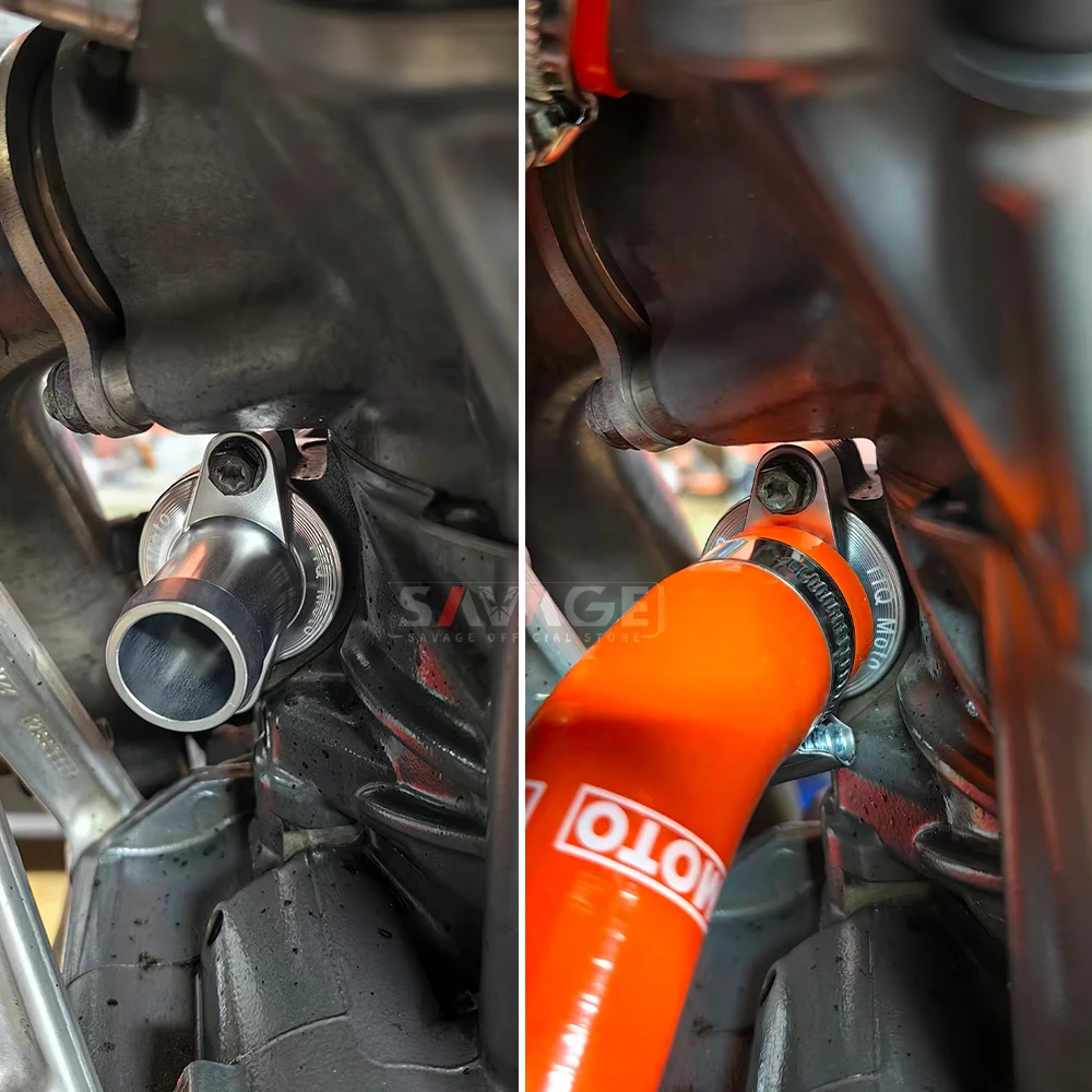 690 Duke Eeduro SMC/R Supermoto LC4 Motorcycle Water Pump Thermostat Cover Coolant Water Pipe Connection For Husqvarna 701 view 2