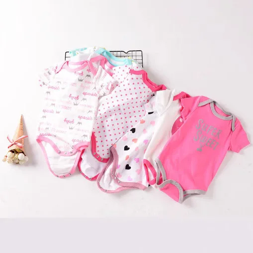 Infant Summer Cotton Rompers Baby Short Sleeve Breathable Soft Kids Wear 0-18M Comfortable Clothing for Babies