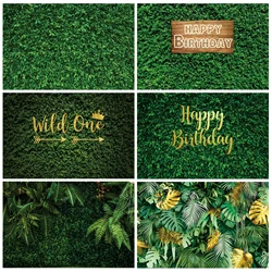 Jungle Safari Baby Birthday Party Backdrop Green Leaves Grass Baby Shower Wild One Summer Tropical Photography Background Decor