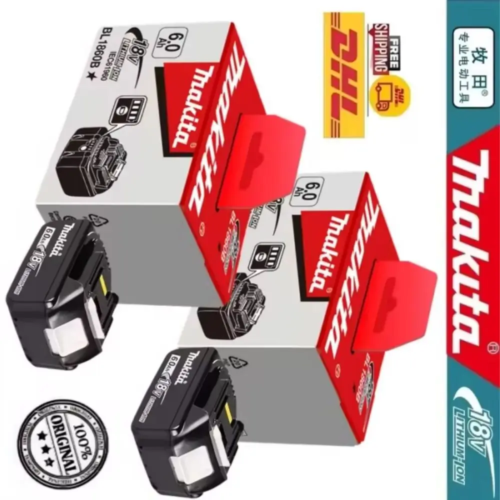 

Genuine 6Ah Li-ion Battery for Makita BL1860 18V Power Tools Replacement LXT BL1850 BL1840 Compatible with 18V Screwdriver with