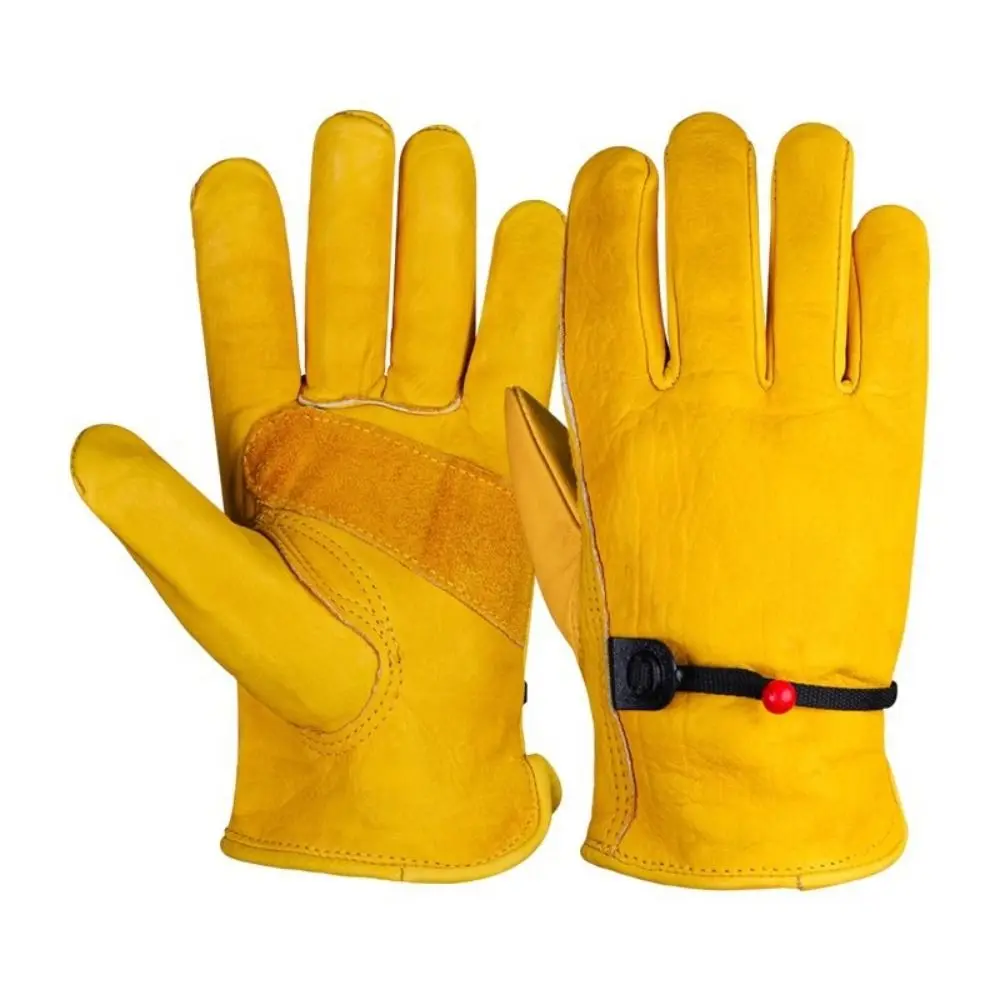 

With Adjustable Wrist Rope Outdoor Work Gloves Heat Resistant Gauntlets Gardening Safety Gloves Durable Wear-resistant