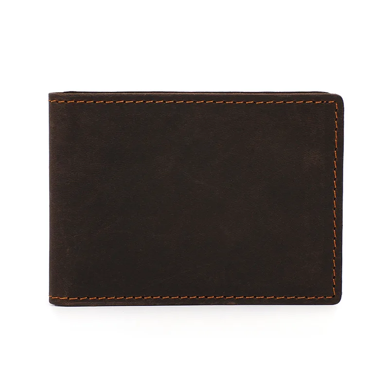 Vintage Men's Card Holder Wallet Genuine Leather Minimalist Small Thin Purse Slim Mini Credit Card Bank ID Card Holder Wallet