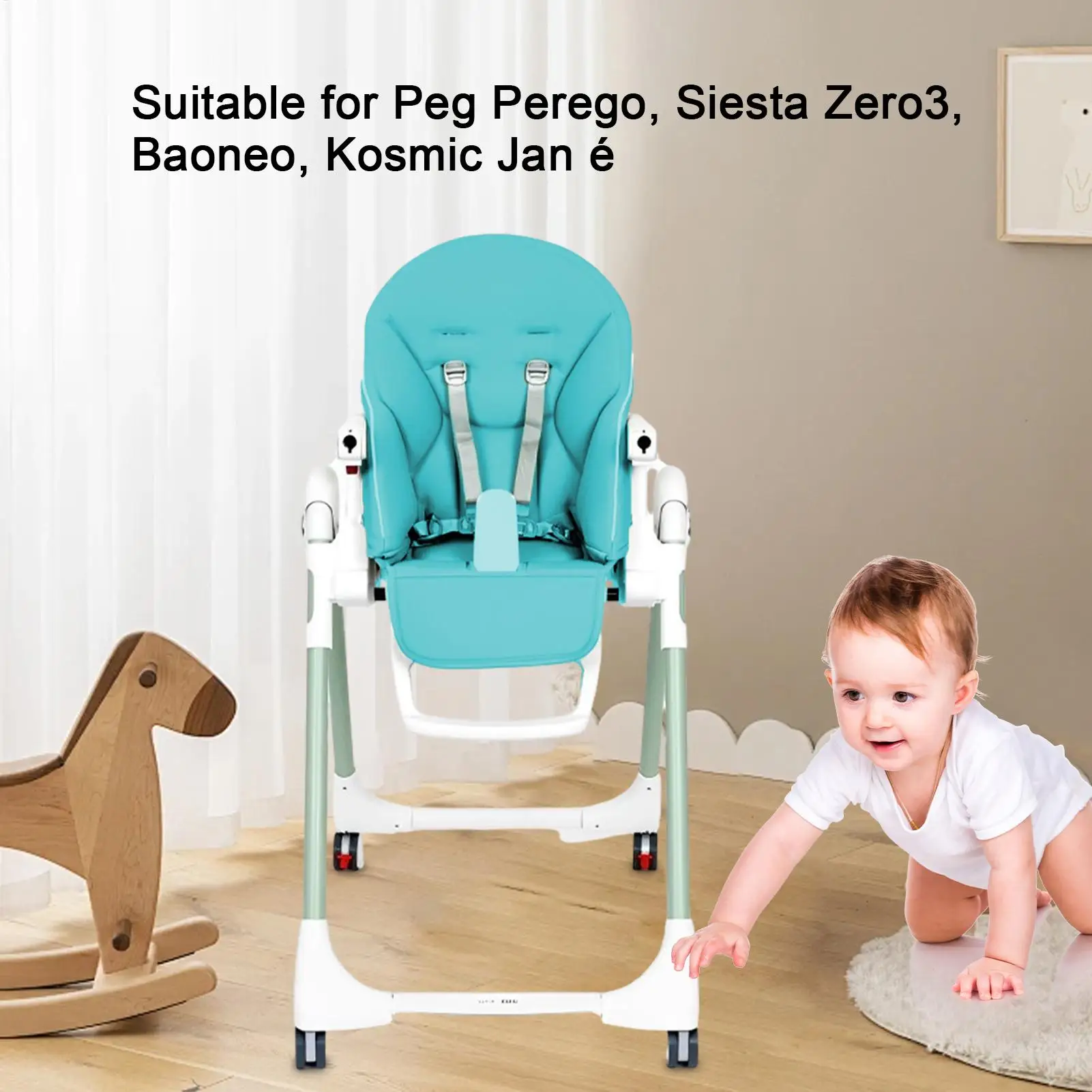 Cojín para silla de bebé, cojín para cochecito de bebé de cuero PU, silla de comedor para bebé, cojín de esponja, accesorios para asiento de silla para niños