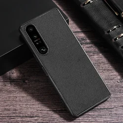 Funda de tela con patrón de nailon, cubierta trasera a prueba de golpes para teléfono Xperia 5 V, 1V, 10 V, 10IV, 5 III, 10 III