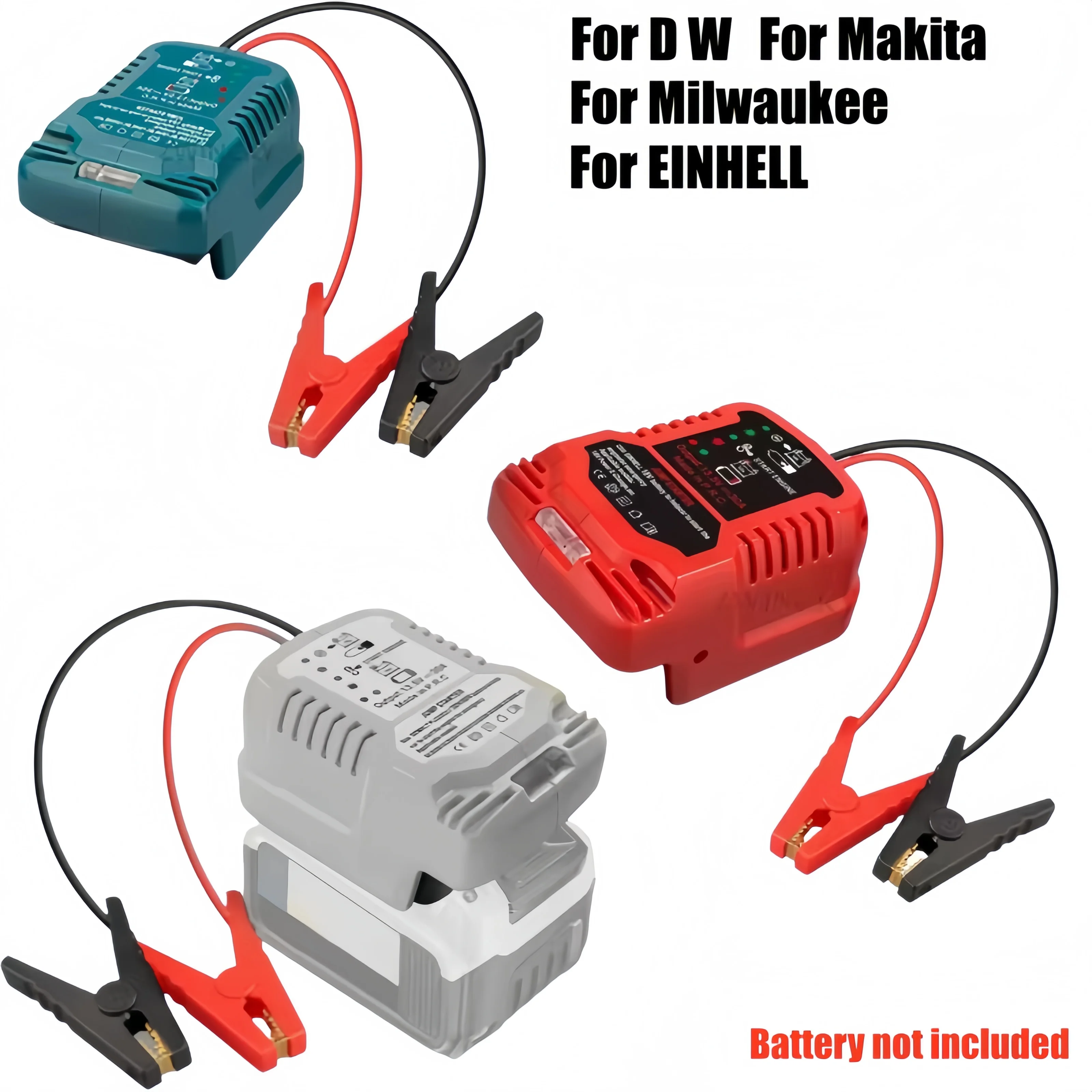 Car jumper cables for Makita/Milwaukee/DW/EINHELL 18V 11AWG cable power battery starting adapter cable