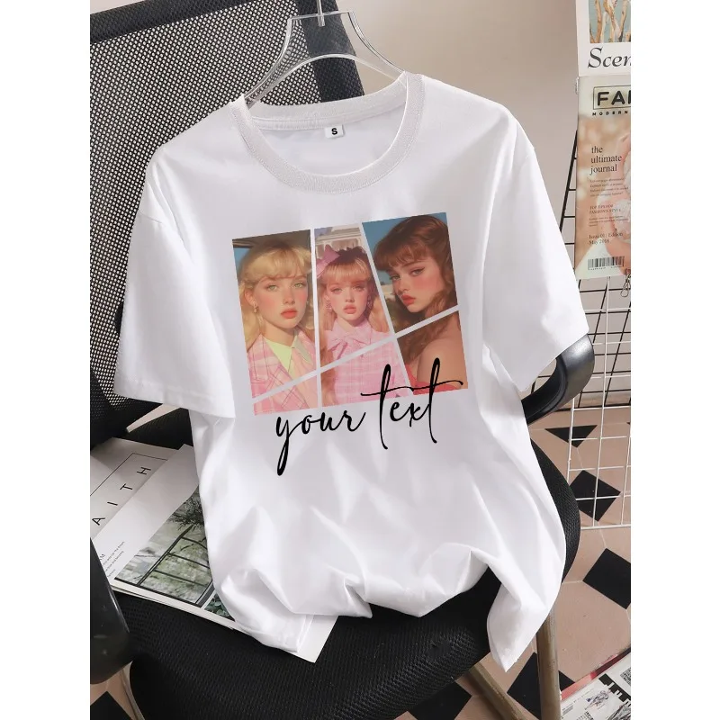 Custom Retro T-Shirt with Photo/Text, Personalized Gifts for All Seasons, Stylish and Comfortable Casual Wear