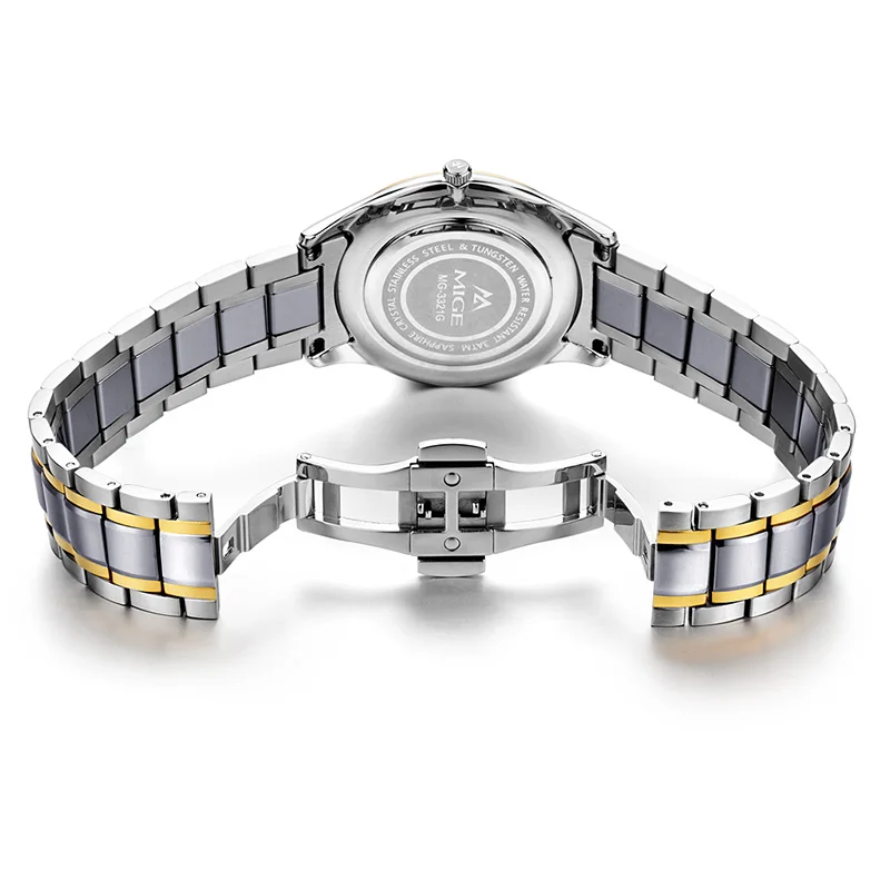 MIGE Orologio da coppia originale Miyota Orologio meccanico automatico impermeabile Amante Calendario classico Diamante Zaffiro Il suo o il suo regalo