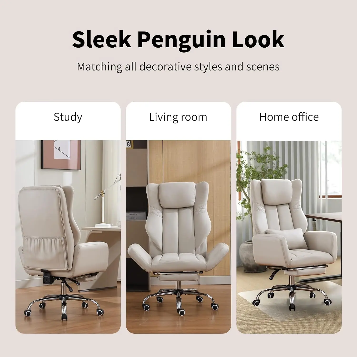 Ergonomic Cross Legged Office Chair with Flip Armrest & Foot Rest, Customized