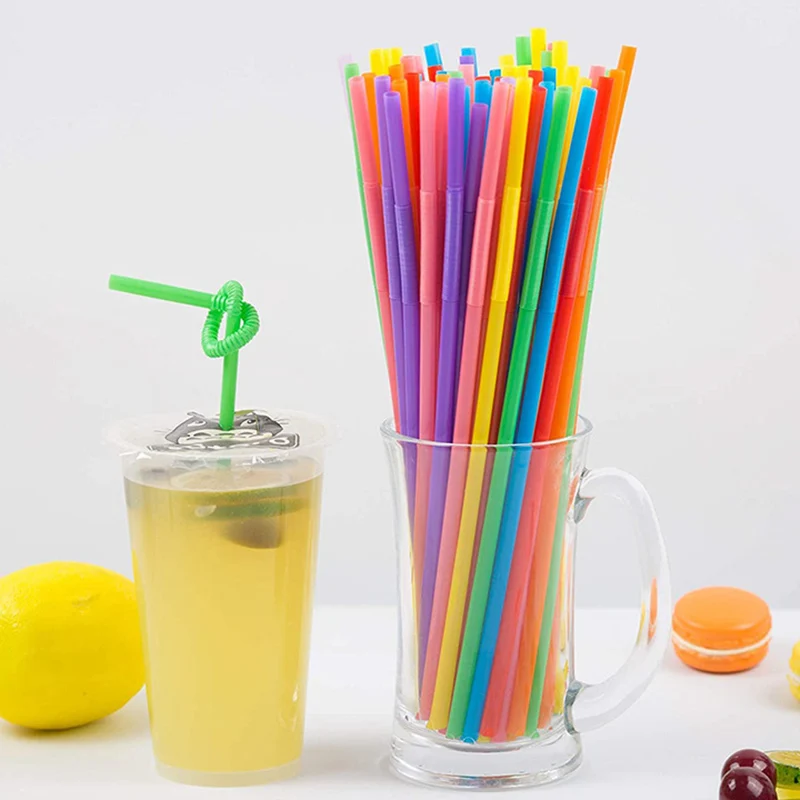 Color Single-pack Straw Disposable Independent Packaging Pregnant Women Children Can Use Art Colors Beverage DIY Bent Straw