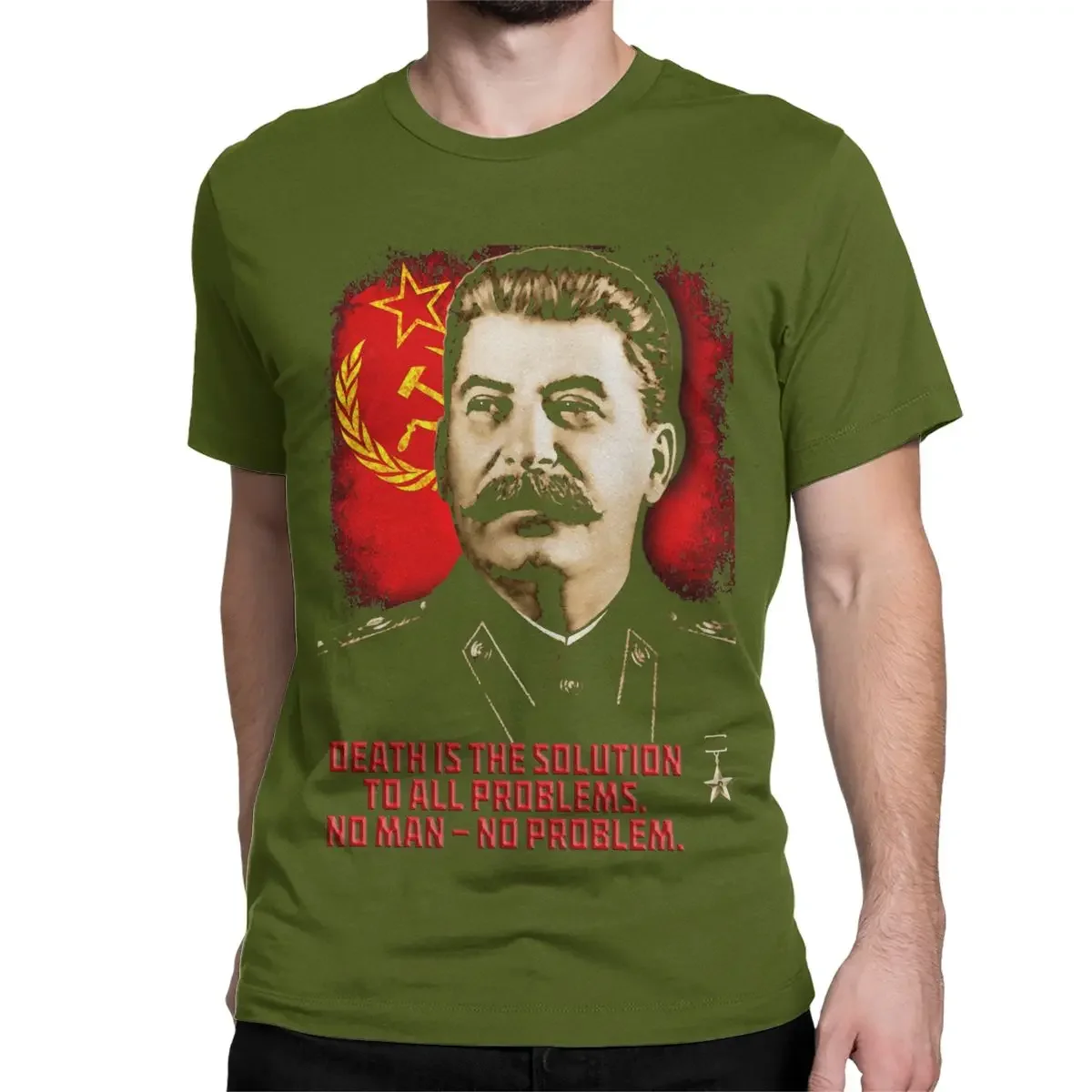 Men T-Shirt Allied Nations Joseph Stalin Funny Cotton Short Sleeve USSR Russia T Shirts Round Collar Clothes Gift streetwear new