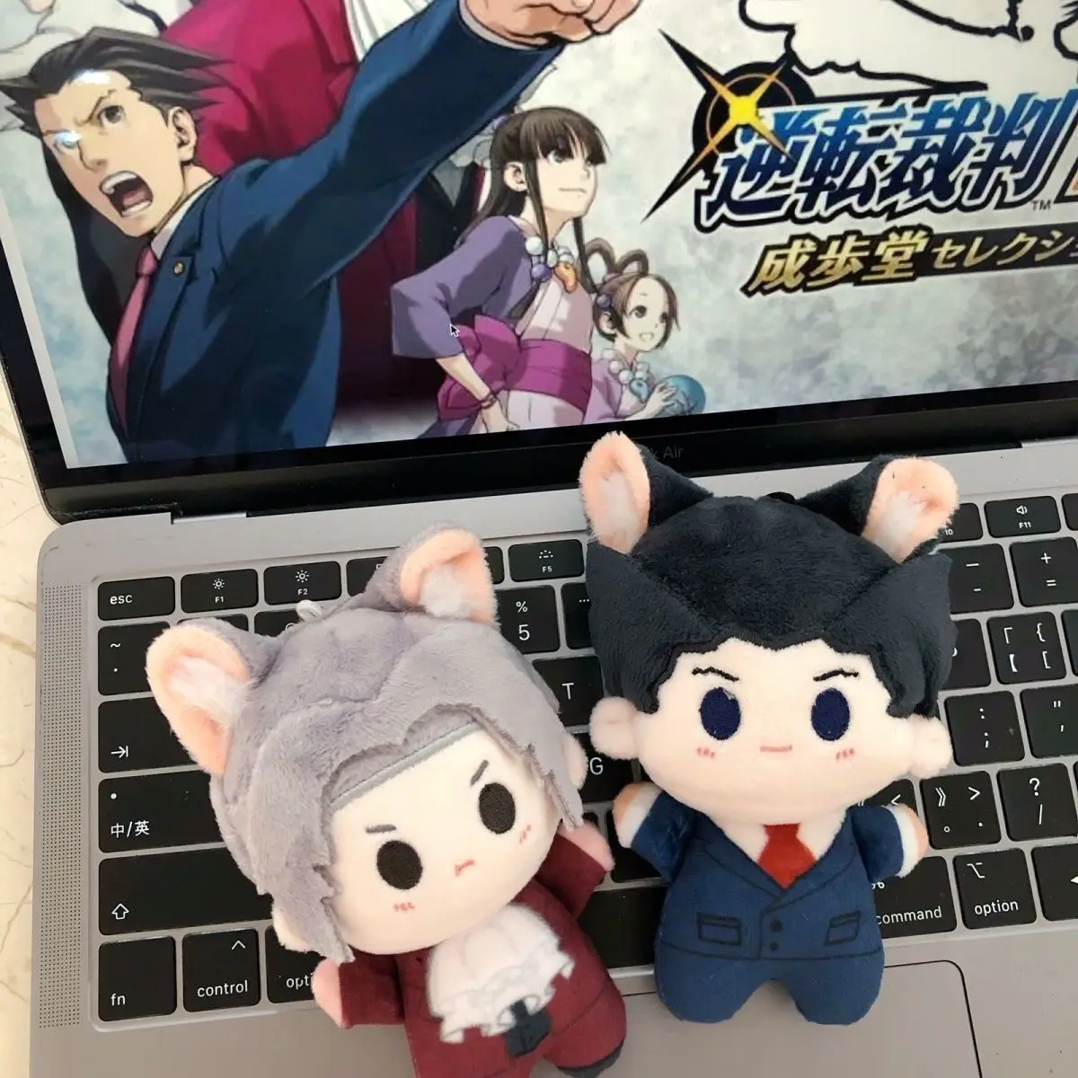 Anime Ace Attorney Phoenix Wright Miles Edgeworth Plush Doll Cosplay Stuffed Toy Animal Keychain Backpack Pendant Xmas Gifts