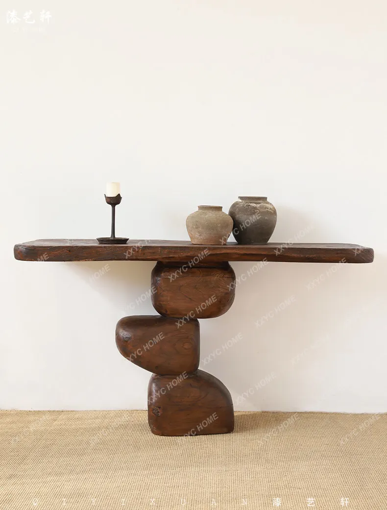 

Entry entrance table All solid wood desk table Creative entrance table