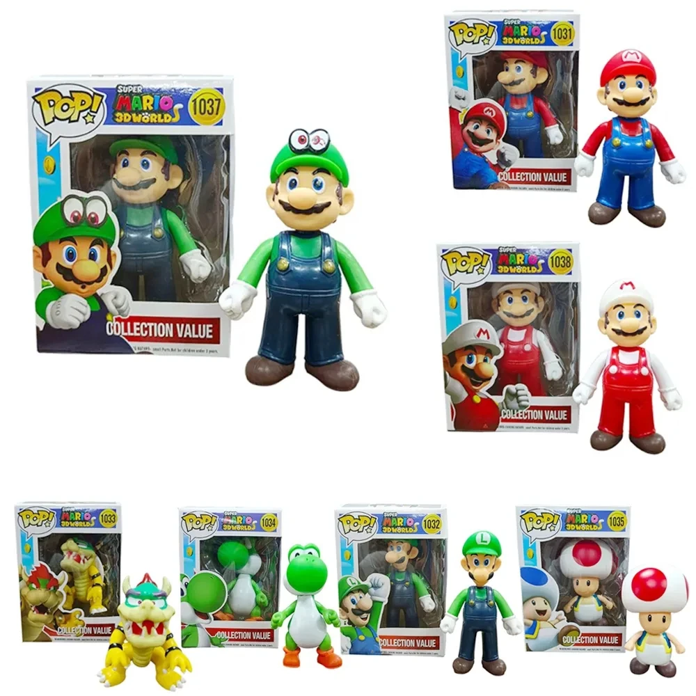 Super Mario Bros. characters Standing character toys arrive in PVC boxes to collect decorative children's gifts