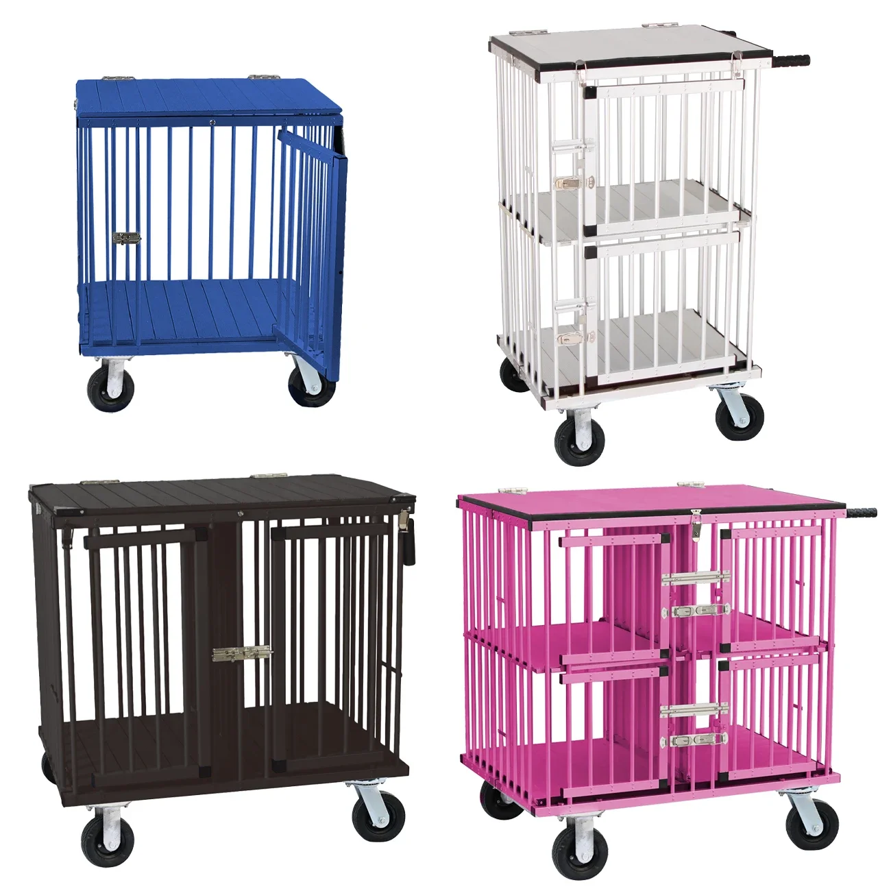 

Lightweight 4-Wheel Pet Trolley Comfortable Convenient Folding Dog Stroller and Cat Cart Carrier Travel-Friendly