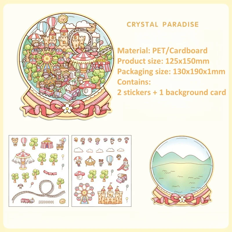 Cartoon 3D Stickers DIY Scene Stacking Decorative Stickers Creative Children Student Gift Sticker Miniature Landscape Sticker