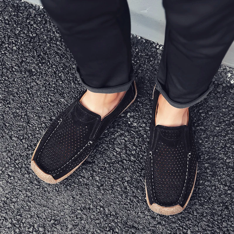 Men Loafers High-quality Slip in Casual Shoes Leather Thick Soled Casual Shoe Walking Summer Social Shoe Male Work Office Wear