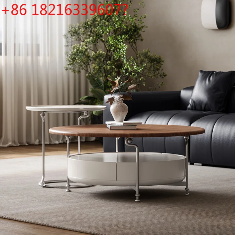 الفولاذ المقاوم للصدأ الخفيفة الفاخرة الراقية شقة صغيرة غرفة المعيشة المنزل الحديثة طاولة القهوة بسيطة #1