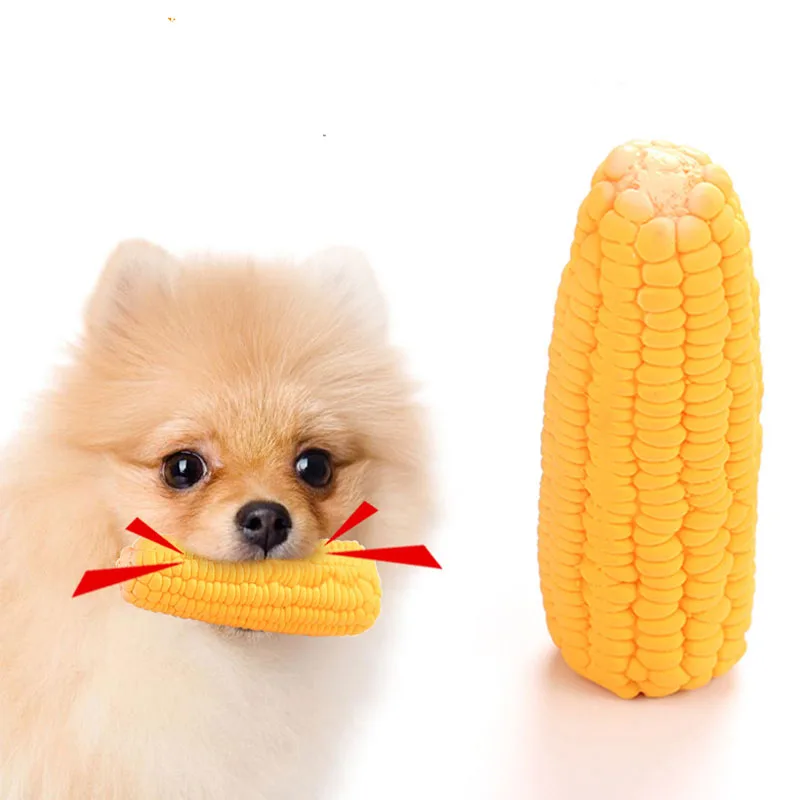 

Pet Dog Toys Simulation Corn Shape Latex Squeak Interactive Toys Puppy Training Playing Chewing Toys Durable Pet Supplies