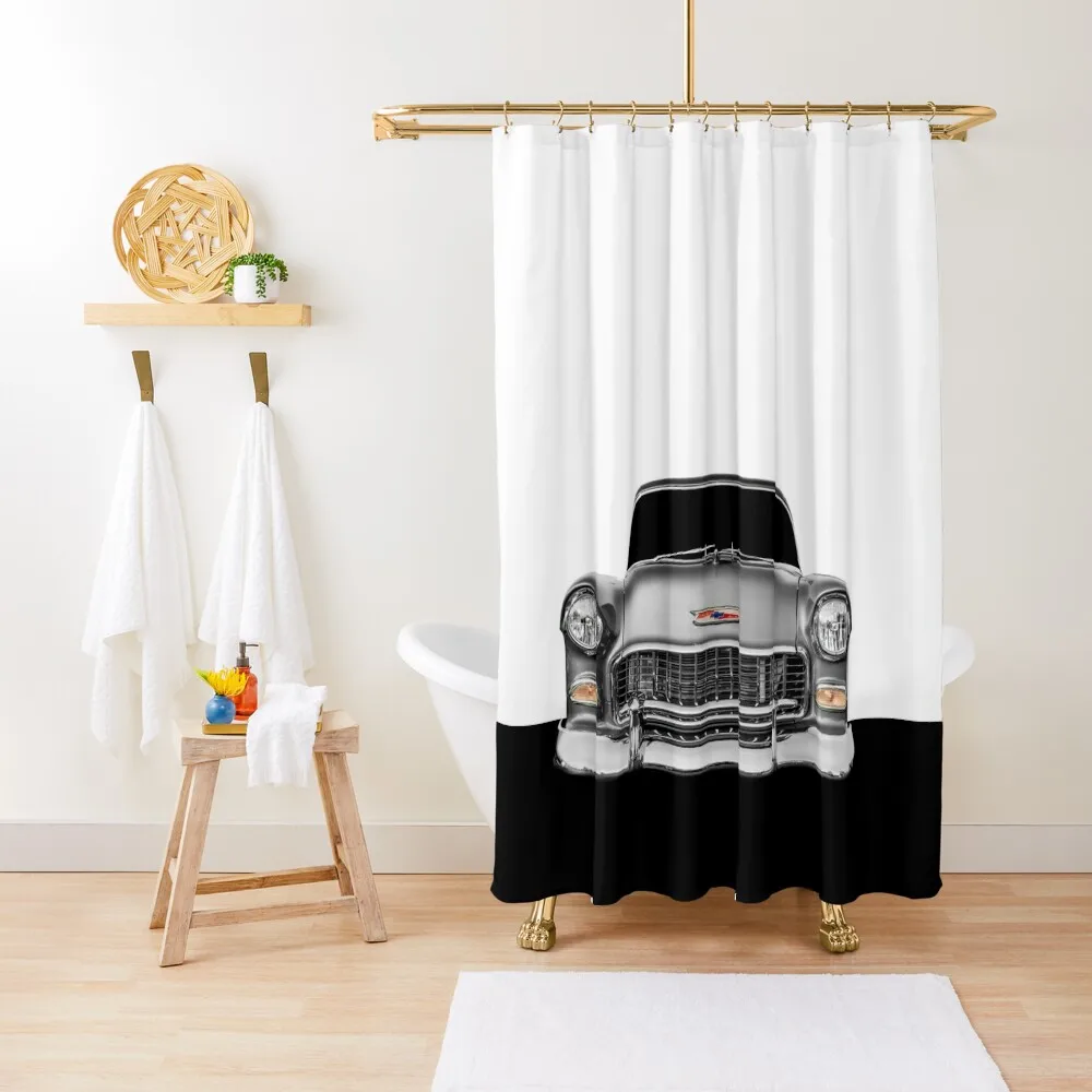 1955 Chevy Belair - high contrast Shower Curtain Modern Bathroom Accessories Bathroom Deco Bathroom Accessory Curtain