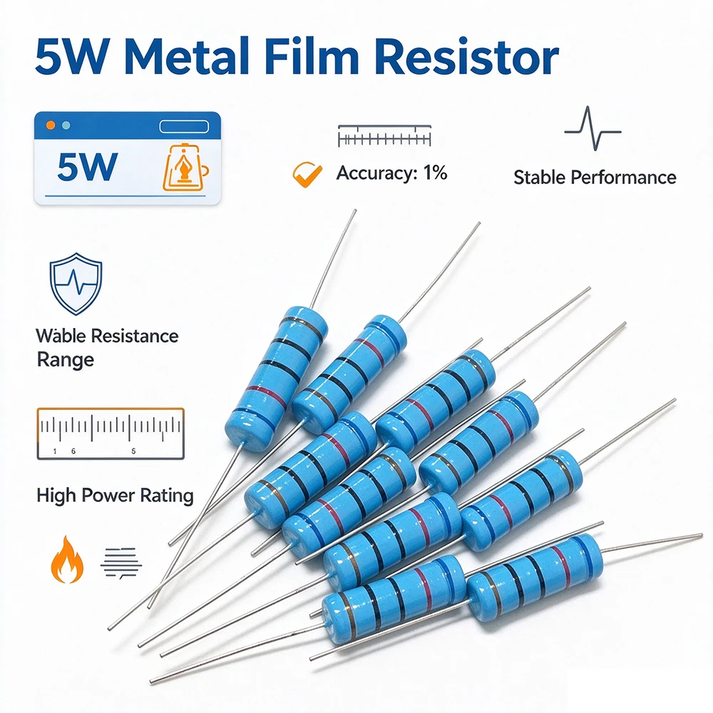 100PCS 5W 1% Metallschichtwiderstand Widerstand 0,1~1M 1,2 1,5 3,3 10R 47 68 100 220 360 390 470 1K 2,2K 10K 22K 4,7K 100K Ohm 100R – Detail 6